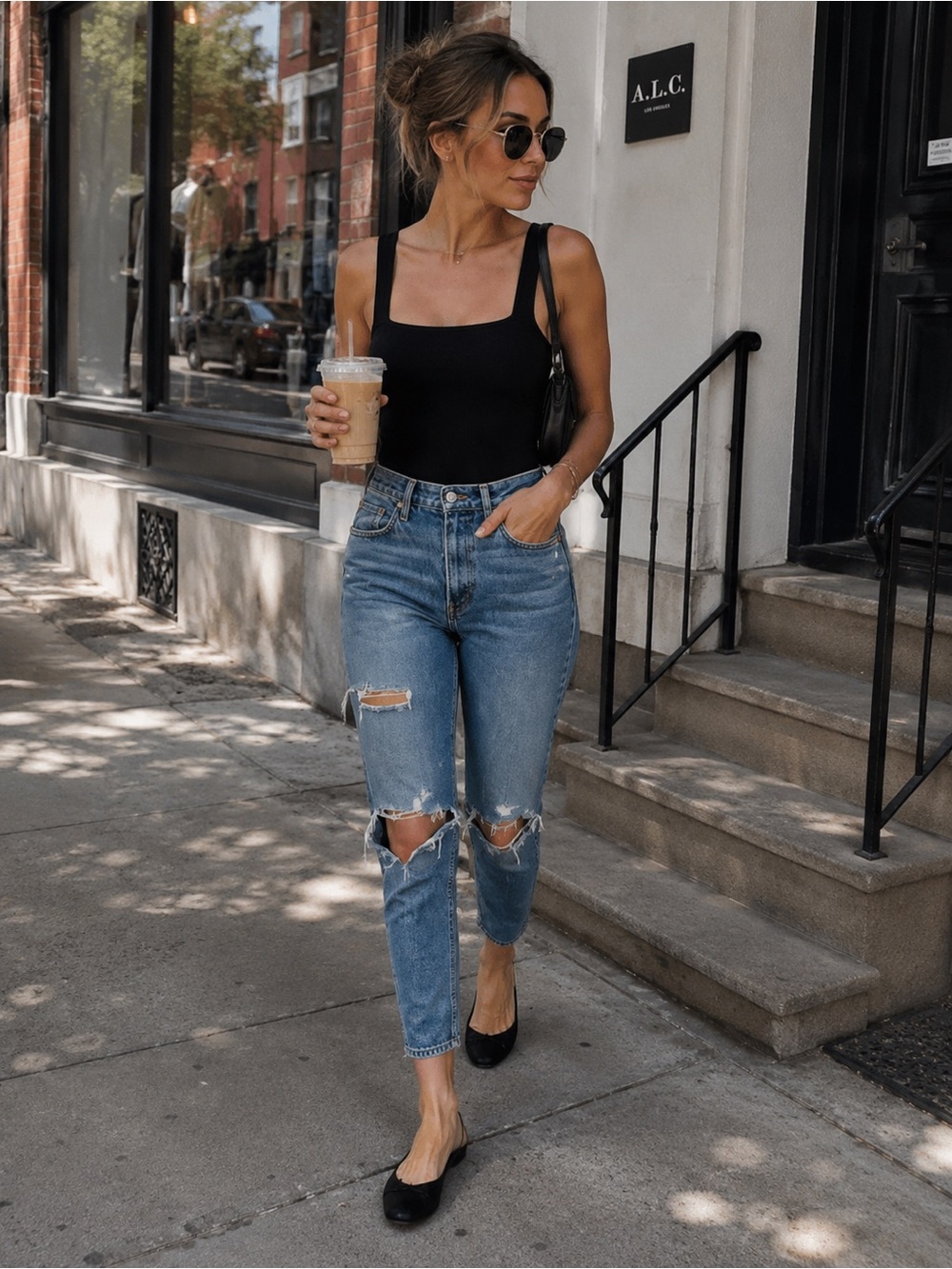 AGOLDE high rise destroyed denim